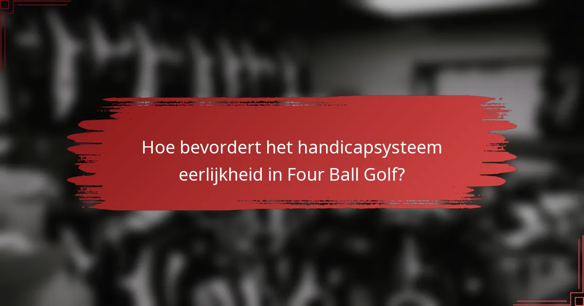 Hoe bevordert het handicapsysteem eerlijkheid in Four Ball Golf?