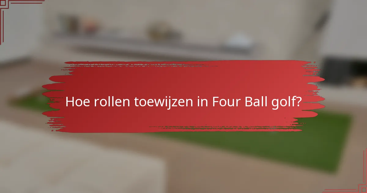 Hoe rollen toewijzen in Four Ball golf?