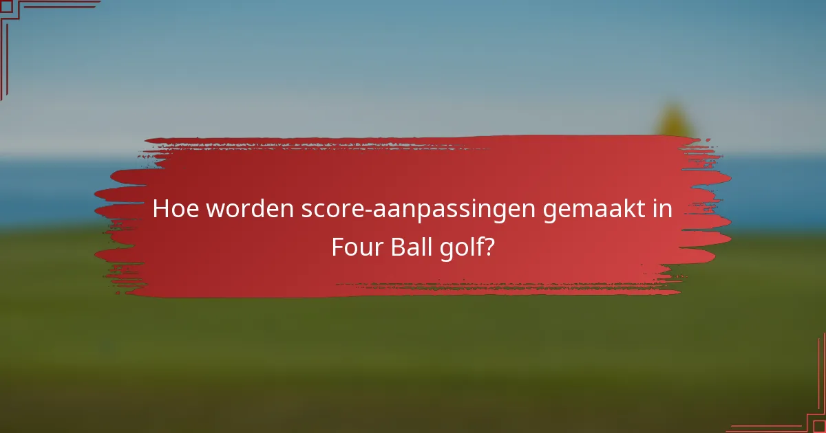 Hoe worden score-aanpassingen gemaakt in Four Ball golf?
