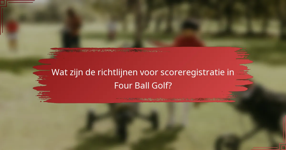 Wat zijn de richtlijnen voor scoreregistratie in Four Ball Golf?