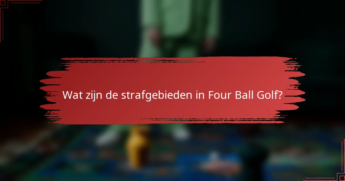 Wat zijn de strafgebieden in Four Ball Golf?