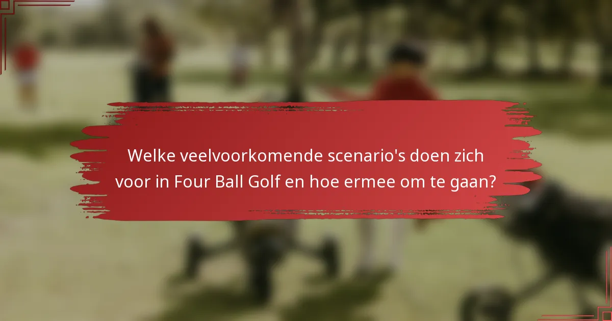 Welke veelvoorkomende scenario's doen zich voor in Four Ball Golf en hoe ermee om te gaan?